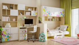 Детская комната Флёр (Белый/корпус Клен) в Курске - kursk.katalogmebeli.com | фото