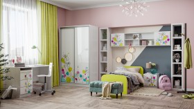Детская комната Флер (Белый/корпус Выбеленное дерево) в Курске - kursk.katalogmebeli.com | фото