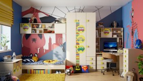 Детская комната Клаксон (Бежевый/корпус Клен) в Курске - kursk.katalogmebeli.com | фото