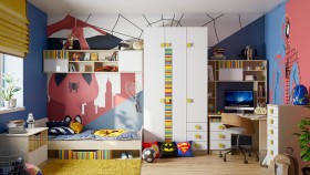 Детская комната Клаксон без машинок (Белый/корпус Клен) в Курске - kursk.katalogmebeli.com | фото