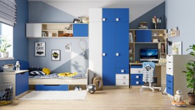 Детская комната Скай (Синий/Белый/корпус Клен) в Курске - kursk.katalogmebeli.com | фото