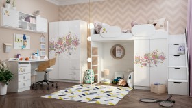 Детская комната Совушки (Белый/корпус Выбеленное дерево) в Курске - kursk.katalogmebeli.com | фото