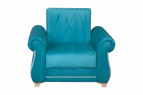 Кресло для отдыха "Порто" (велюр киви бирюза / микровельвет крем) в Курске - kursk.katalogmebeli.com | фото 3