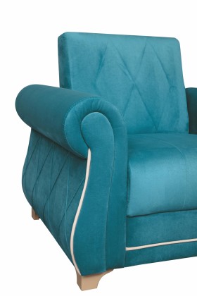 Кресло для отдыха "Порто" (велюр киви бирюза / микровельвет крем) в Курске - kursk.katalogmebeli.com | фото 5
