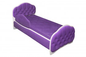 Кровать 160 Гармония 32 Фиолетовый (мягкий бортик) в Курске - kursk.katalogmebeli.com | фото