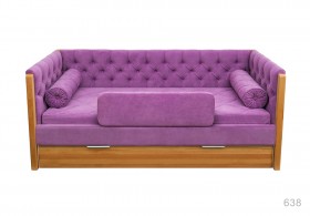 Кровать 180 серии Леди + ящик 32 Фиолетовый (мягкий бортик/подушка валик) в Курске - kursk.katalogmebeli.com | фото
