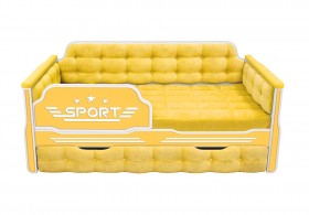Кровать 180 серии Спорт 1 ящик 74 Жёлтый (мягкие боковые накладки) в Курске - kursk.katalogmebeli.com | фото