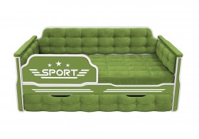 Кровать 180 серии Спорт 1 ящик 76 Зелёный (мягкие боковые накладки) в Курске - kursk.katalogmebeli.com | фото