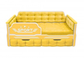 Кровать 180 серии Спорт 2 ящика 74 Жёлтый (мягкие боковые накладки) в Курске - kursk.katalogmebeli.com | фото