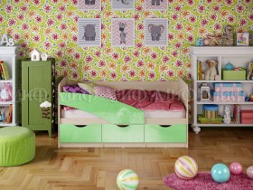 Кровать Бабочки 2,0м (Салатовый металлик) в Курске - kursk.katalogmebeli.com | фото