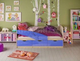 Кровать детская 1,6м Дельфин (Синий металлик) в Курске - kursk.katalogmebeli.com | фото