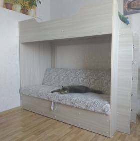 Кровать двухъярусная с диваном (Беленый дуб) в Курске - kursk.katalogmebeli.com | фото