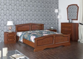 Кровать Елена из массива сосны 800*2000 Орех в Курске - kursk.katalogmebeli.com | фото