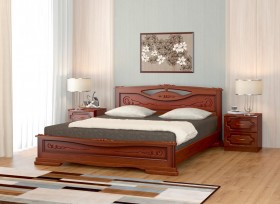 Кровать Карина-7 из массива сосны 1400*2000 Орех в Курске - kursk.katalogmebeli.com | фото