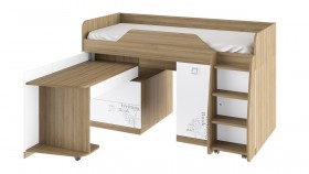 Кровать комбинированная «Оксфорд» (Ривьера/Белый с рисунком) в Курске - kursk.katalogmebeli.com | фото 3