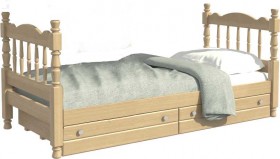 Кровать одинарная Аленка из массива сосны 800*1890 Сосна в Курске - kursk.katalogmebeli.com | фото