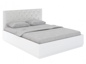 Кровать с ПМ М25 Спальня Тиффани (белый текстурный) в Курске - kursk.katalogmebeli.com | фото