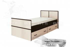 Кровать Сакура с настилом и ящиками 0,9 (Венге/Лоредо) в Курске - kursk.katalogmebeli.com | фото
