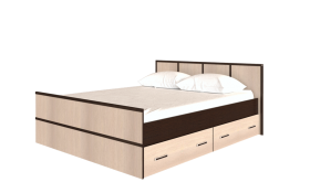 Кровать Сакура с настилом и ящиками 1,4 (Венге/Лоредо) в Курске - kursk.katalogmebeli.com | фото