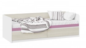 Кровать «Сканди» с 2 ящиками Дуб Гарден/Белый/Лиловый в Курске - kursk.katalogmebeli.com | фото