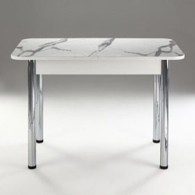 Кухонный стол 1100*700/400 ф 2 Пластик, мрамор белый в Курске - kursk.katalogmebeli.com | фото