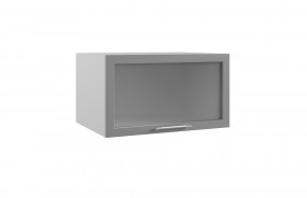 Квадро ГВПГС 800 шкаф верхний горизонтальный глубокий со стеклом высокий (Железо/корпус Серый) в Курске - kursk.katalogmebeli.com | фото
