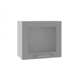 Квадро ВПГС 500 шкаф верхний горизонтальный со стеклом высокий (Железо/корпус Серый) в Курске - kursk.katalogmebeli.com | фото