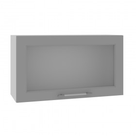 Квадро ВПГС 800 шкаф верхний горизонтальный со стеклом высокий (Лунный свет/корпус Серый) в Курске - kursk.katalogmebeli.com | фото