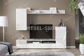 Мебель для гостиной МГС 4 (Белый/Белый глянец) в Курске - kursk.katalogmebeli.com | фото