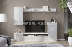 Мебель для гостиной МГС 4 (Белый/Цемент светлый) в Курске - kursk.katalogmebeli.com | фото 1