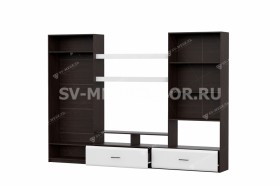 Мебель для гостиной МГС 7 Исполнение 1 Дуб Венге/Белый глянец в Курске - kursk.katalogmebeli.com | фото