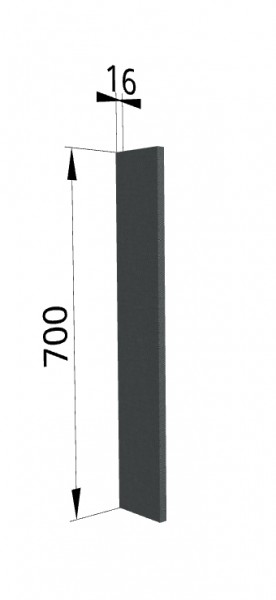 Панель торцевая ПТ 400 Квадро (для шкафа торцевого верхнего) Железо в Курске - kursk.katalogmebeli.com | фото
