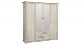 Шкаф для одежды "Сохо" (бетон пайн белый/2 ящика/зеркало) в Курске - kursk.katalogmebeli.com | фото