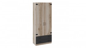 Шкаф для одежды комбинированный «Окланд» (Фон Черный/Дуб Делано) в Курске - kursk.katalogmebeli.com | фото