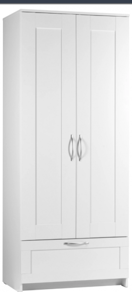 Шкаф двухдверный Сириус с 1 ящиком белый в Курске - kursk.katalogmebeli.com | фото