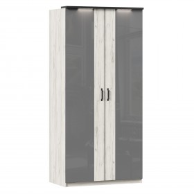 Техно ЛД 678.130.000.007 Шкаф 2-хстворчатый с комбинированными дверями (Дуб Крафт белый/Серый шифер) в Курске - kursk.katalogmebeli.com | фото