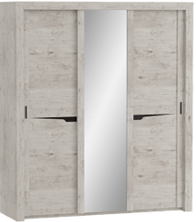 Шкаф трехдверный Соренто с раздвижными дверями Дуб бонифаций/Кофе структурный матовый в Курске - kursk.katalogmebeli.com | фото 1