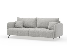 Валериан диван трёхместный прямой Светло-серый, ткань RICO FLEX 108 в Курске - kursk.katalogmebeli.com | фото